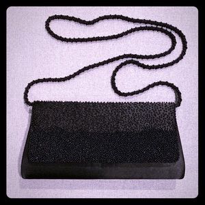 LA REGALE Black City Ombré Beaded Purse